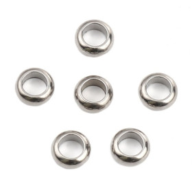 Perles Intercalaire Rondelle 4 par 2mm, Trou 2mm – Acier Inoxydable Argenté