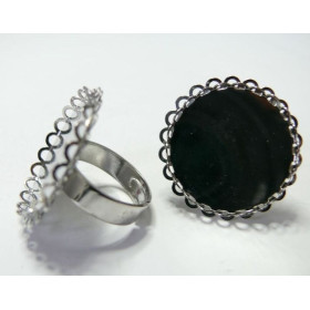 Bagues 25mm argent double vague