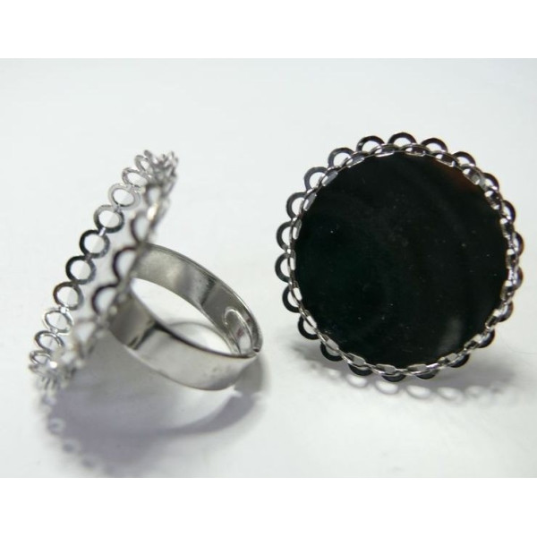 Bagues 25mm argent double vague