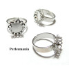 Support de bague double vague 10mm PP ( argent platine ) Idéal pour cabochon en 10mm.