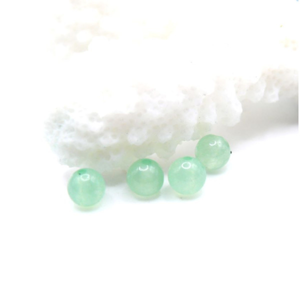 Perles Rondes 4 mm Imitation Jade coloris Aqua Marine