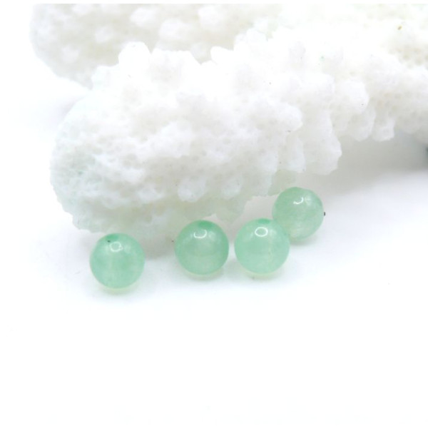 Perles Rondes 4 mm Imitation Jade coloris Aqua Marine