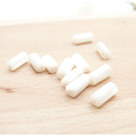 Perles intercalaire Tube 8 par 4mm – Nacre naturelle Blanc