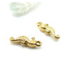 Pendentifs Hippocampe 3D 14.5 mm – Acier Inox 304 – Doré à l’Or fin 18K, placage IONIQUE (IP)
