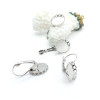 Supports Boucles d’oreille Dormeuse Vague Ovale 10 par 14mm Argent Platine