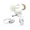 Supports Boucles d’oreille Dormeuse Vague Ovale 10 par 14mm Argent Platine