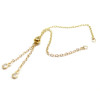 Bracelet Réglable, ajustable, Maille 2mm - 26 cm, Acier Inoxydable 304, finition Doré avec Strass