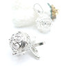 Pendentif Cage Bola de Grossesse pour bola de 12 ou 14mm, Laiton Finition Argent Antique