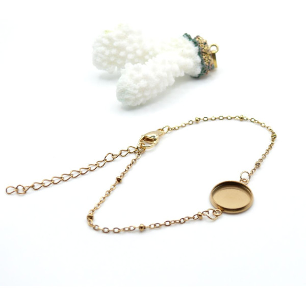 Supports de Bracelet pour Cabochon 12 mm – Acier Inoxydable 304 Doré