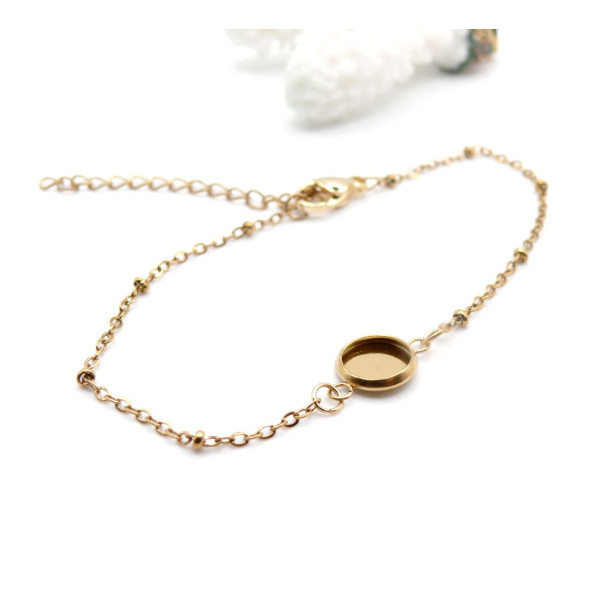 Supports de Bracelet pour Cabochon 8 mm – Acier Inoxydable 304 Doré