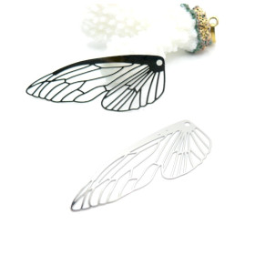 Estampes Pendentifs Filigrane Aile d’Insecte 50 mm – Acier Inox 304 – Argenté