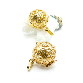 Pendentif Cage Bola de Grossesse pour bola de 18 mm, Laiton Finition Doré