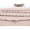 Chaîne Maille Navette avec Résine Émaillée Blanc 10 × 4 mm – Acier Inoxydable 304 Doré IONIQUE
