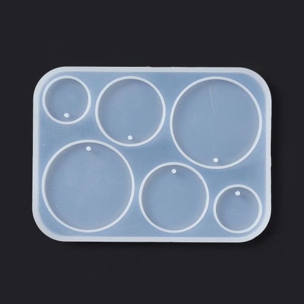 Moule en Silicone pour Pendentifs Ronds – Compatible Résine UV & Pâte FIMO
