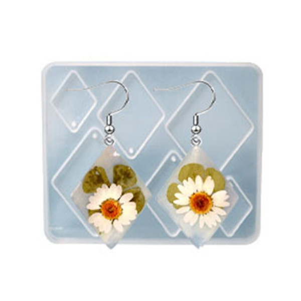 Moule en Silicone pour Pendentifs Losange – Compatible Résine UV & Pâte FIMO
