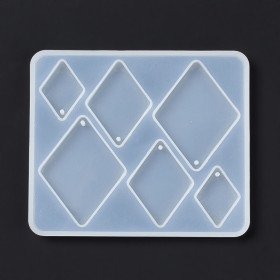 Moule en Silicone pour Pendentifs Losange – Compatible Résine UV & Pâte FIMO