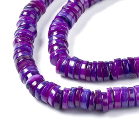 Perles Nacre Véritable Heishi Rondelles 6mm Violet