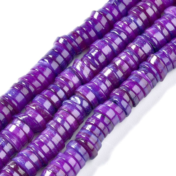Perles Nacre Véritable Heishi Rondelles 6mm Violet