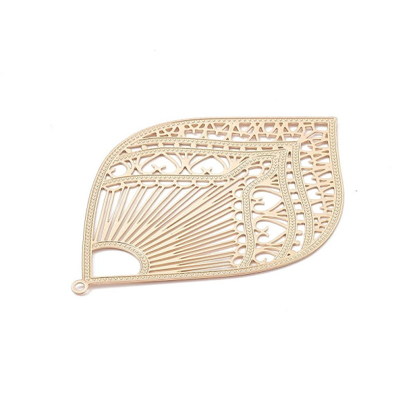 Estampes Pendentifs Filigrane Goutte Grand Éventail 59mm Doré, PVD