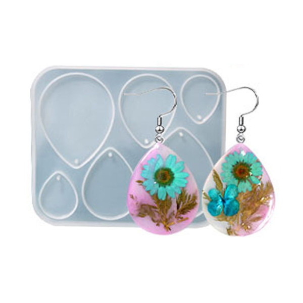 Moule en Silicone pour Pendentifs Goutte – Compatible Résine UV & Pâte FIMO