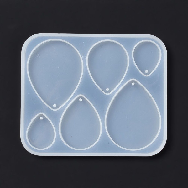 Moule en Silicone pour Pendentifs Goutte – Compatible Résine UV & Pâte FIMO
