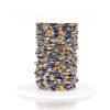Chaîne Maille Navette avec Résine Émaillée BLEU – Acier Inoxydable 304 Doré IONIQUE