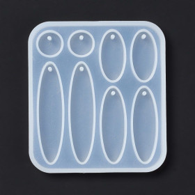 Moule en Silicone pour Pendentifs Ronds & Ovales – Compatible Résine UV & Pâte FIMO