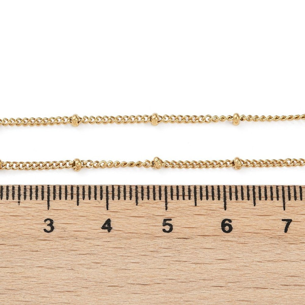 Collier Maille Satellite 1.4 mm – Acier Inox 304 – Doré