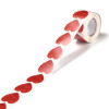 stickers Cœur rouge effet paillette 38mm pour customisation boîte cadeaux et scrapbooking
