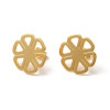 Boucles d’Oreilles Puces Forme Fleur 18 mm – Acier Inox 304 – Doré à l’Or fin 24K