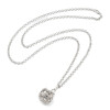 Sautoir Pendentif Cage Bola de Grossesse pour Bola de 18 mm, Laiton Finition Argenté