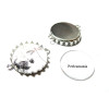 Connecteurs Rond 30mm Argent Platine GRIFFE et 4 Cabochons en Verre 30mm