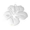 Estampes Pendentif Filigrane Fleur d'Hibiscus 21 mm – Acier Inoxydable – Argent Platine