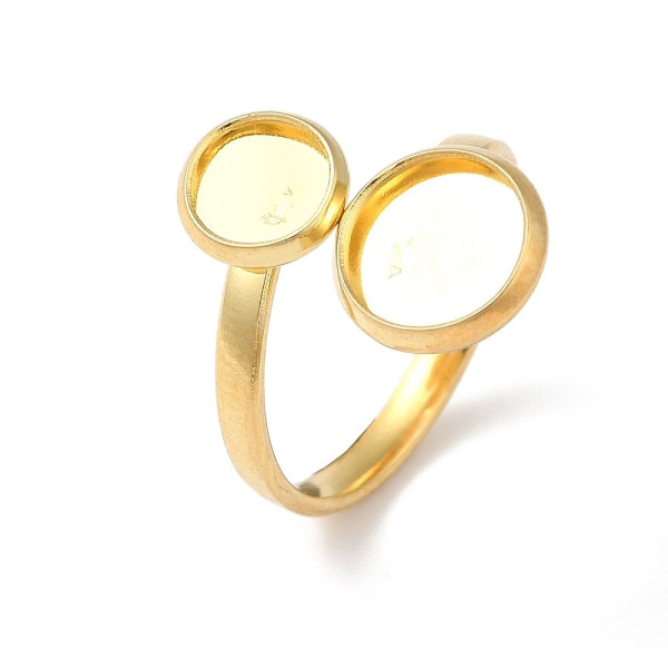 Supports de Bague Double 10 et 8mm – Acier Inoxydable 304 Doré à l'or fin 18K