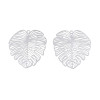 Estampes Pendentif Filigrane Feuille de Monstera, Feuille Exotique 30 mm – Acier Inoxydable – Argent Platine