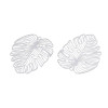 Estampes Pendentif Filigrane Feuille de Monstera, Feuille Exotique 30 mm – Acier Inoxydable – Argent Platine