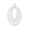 Estampes Pendentif Art Déco Ovale 36 mm – Acier Inoxydable – Argent Platine