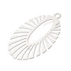 Estampes Pendentif Art Déco Ovale 36 mm – Acier Inoxydable – Argent Platine