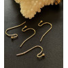 Boucles d’Oreilles Crochets 21 mm avec Bille – Acier Inox 304 – Doré à l’Or fin 18K, placage IONIQUE (IP)