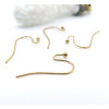 Boucles d’Oreilles Crochets 21 mm avec Bille – Acier Inox 304 – Doré à l’Or fin 18K, placage IONIQUE (IP)