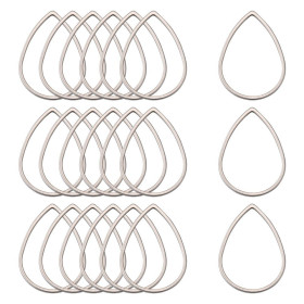 Pendentifs, Connecteur Goutte 33x22mm  – Acier Inoxydable 304 Argenté