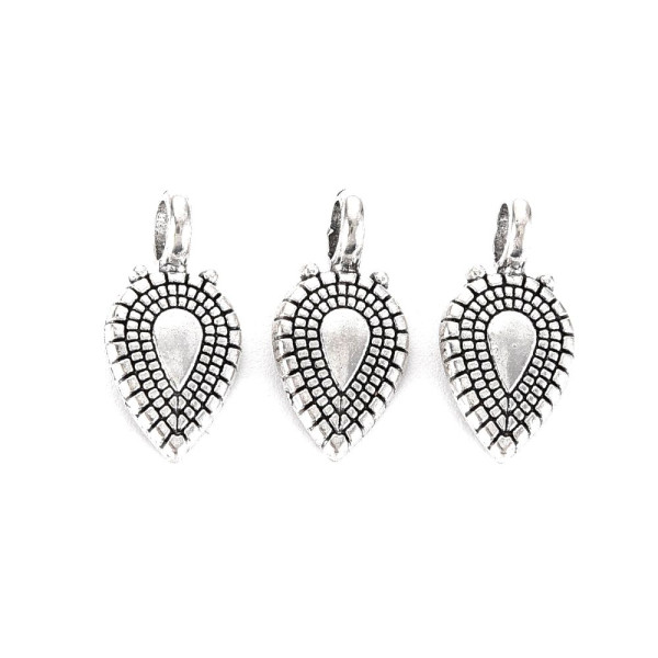Pendentifs Goutte Ethnique, Bélières à Coller – Métal – Argent Antique