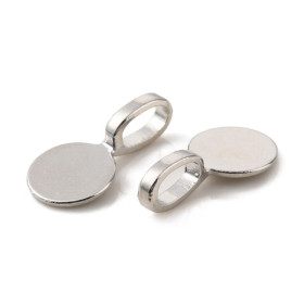 Bélières à Coller Rondes 9mm – Métal Couleur Argent Platine