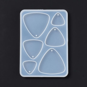 Moule en Silicone pour Pendentifs Triangle arrondis – Compatible Résine UV & Pâte FIMO