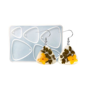 Moule en Silicone pour Pendentifs Triangle arrondis – Compatible Résine UV & Pâte FIMO
