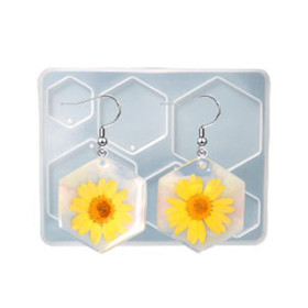 Moule en Silicone pour Pendentifs Hexagone – Compatible Résine UV & Pâte FIMO