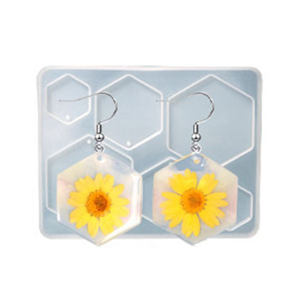 Moule en Silicone pour Pendentifs Hexagone – Compatible Résine UV & Pâte FIMO