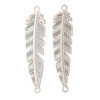 Estampes Filigrane Connecteur Plume 35mm Laiton finition Argent