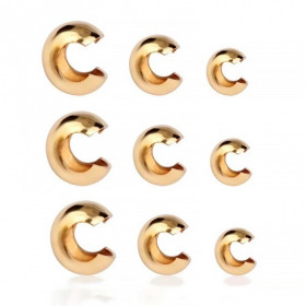 Caches Perles à Écraser 6.5mm – Acier Inoxydable 304 Doré à l'or fin 18K