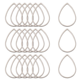 Pendentifs Connecteur Goutte 25mm – Acier Inoxydable 304 Argenté